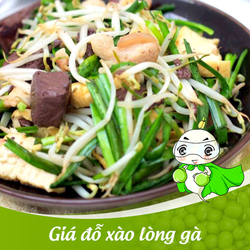 giá đỗ xào lòng gà